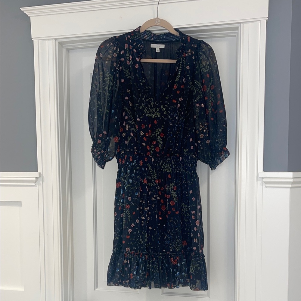 Joie Navy Floral Mini Dress